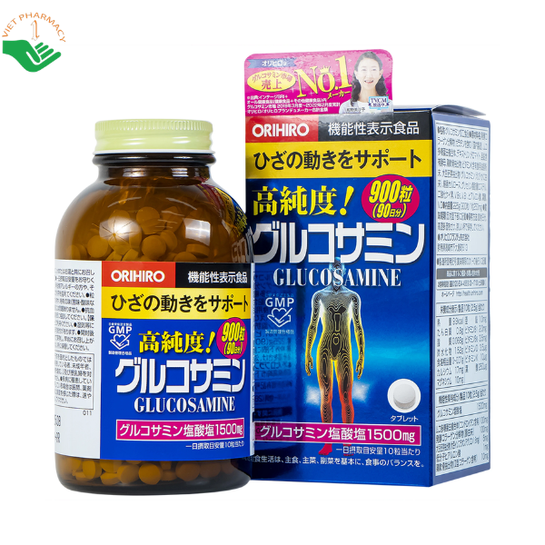 Viên uống Glucosamine Orihiro bổ sung dưỡng chất, hỗ trợ chăm sóc xương khớp và duy trì vận động linh hoạt (900 viên)