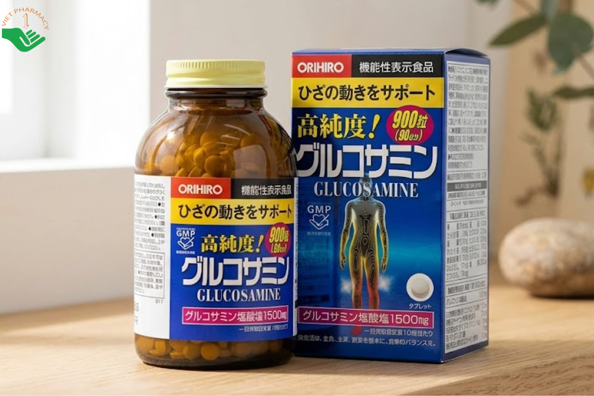 Viên uống Glucosamine Orihiro bổ sung dưỡng chất, hỗ trợ chăm sóc xương khớp và duy trì vận động linh hoạt (900 viên)