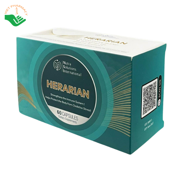 Viên uống Herarian Nutra Solutions International hỗ trợ tăng cường sức đề kháng, chống oxy hóa (Hộp 60 viên) - Ảnh 3