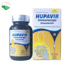 Viên uống Hupavir Immunocaps Sinecatechin Monapharm bổ sung vitamin, khoáng chất cho người sức đề kháng kém (Hộp 1 lọ 60 viên)