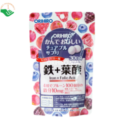Viên uống Iron Folic Acid Orihiro bổ sung sắt, axit folic và vitamin B12, hỗ trợ bổ sung dưỡng chất (Túi 120 viên)