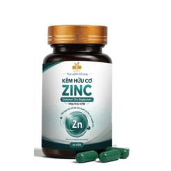 Viên uống Kẽm hữu cơ Zinc hỗ trợ chống oxy hóa, kháng viêm, hỗ trợ điều trị bệnh lý về da liễu (Hộp 30 viên)