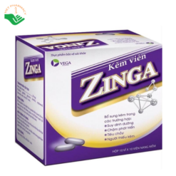 Viên uống kẽm Zinga Hatapharm bổ sung kẽm và hỗ trợ tăng sức đề kháng (Hộp 10 vỉ x 10 viên)
