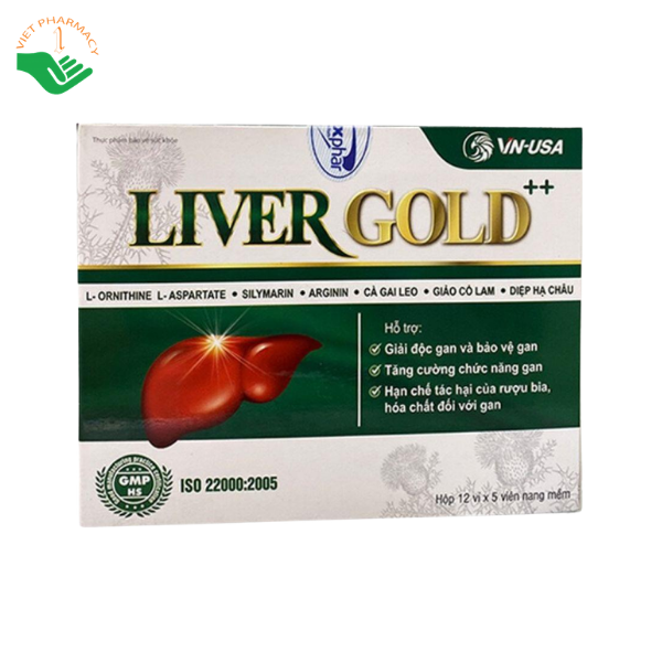 Viên uống Liver Gold++ VN-USA hỗ trợ giải độc gan, tăng cường chức năng gan (Hộp 60 viên) - Ảnh 2