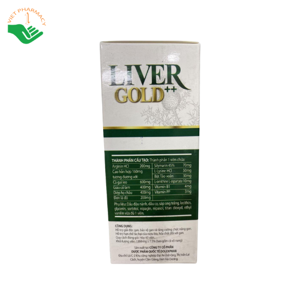 Viên uống Liver Gold++ VN-USA hỗ trợ giải độc gan, tăng cường chức năng gan (Hộp 60 viên) - Ảnh 3