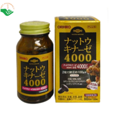 Viên uống Nattokinase 4000 Orihiro hỗ trợ giảm nguy cơ hình thành huyết khối (Lọ 120 viên)