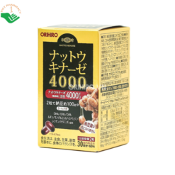 Viên uống Nattokinase 4000 Orihiro hỗ trợ giảm nguy cơ hình thành huyết khối (Lọ 60 viên)