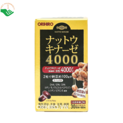 Viên uống Nattokinase 4000 Orihiro hỗ trợ giảm nguy cơ hình thành huyết khối (Lọ 60 viên)