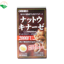 Viên uống Nattokinase Orihiro bổ sung chiết xuất Bacillus natto, hỗ trợ sức khỏe tuần hoàn (Lọ 60 viên)