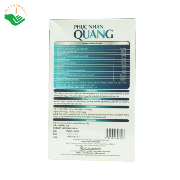 Viên uống Phục Nhãn Quang BioPharma hỗ trợ tăng cường thị lực, giảm khô mỏi mắt (Hộp 1 lọ 30 viên) - Ảnh 4