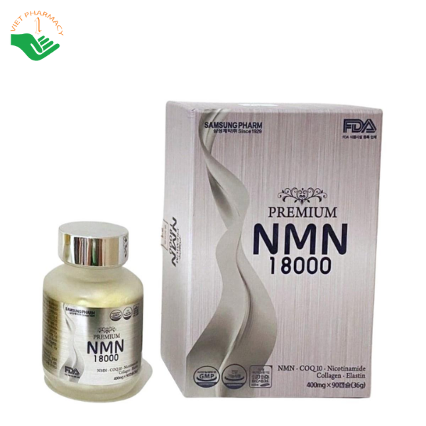 Viên uống Premium NMN 18000 Samsung Pharm hỗ trợ sản sinh NAD+ và chống oxy hóa (Hộp 90 viên)