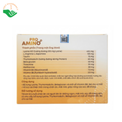Viên uống Pro Amino BCC Pharma bổ sung dinh dưỡng và hỗ trợ tăng cường sức khỏe và sức đề kháng (Hộp 15 ống)