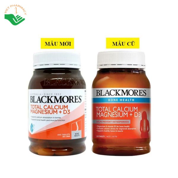 Viên uống Total Calcium Magnesium + D3 Blackmores hỗ trợ bổ sung canxi và giúp xương chắc khỏe (Lọ 200 viên)