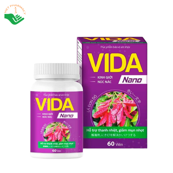 Viên uống Vida Nano BigShark hỗ trợ thanh nhiệt và giảm mụn nhọt (Hộp 60 viên)