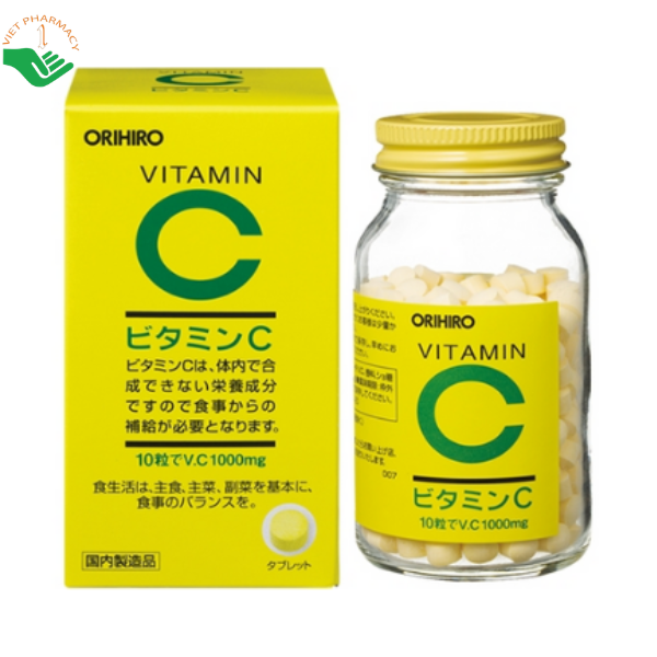 Viên uống Vitamin C Orihiro bổ sung vitamin C, hỗ trợ chống oxy hóa (Lọ 300 viên)