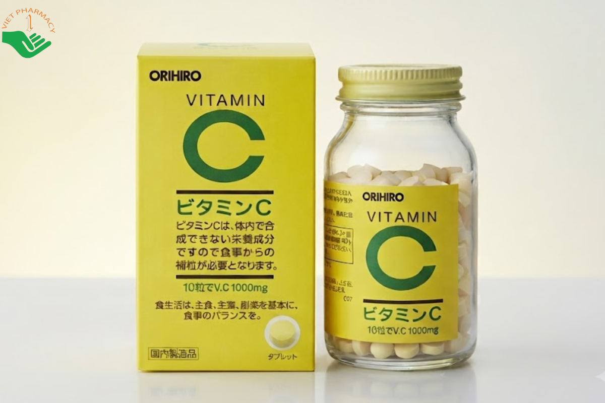 Viên uống Vitamin C Orihiro bổ sung vitamin C, hỗ trợ chống oxy hóa (Lọ 300 viên)