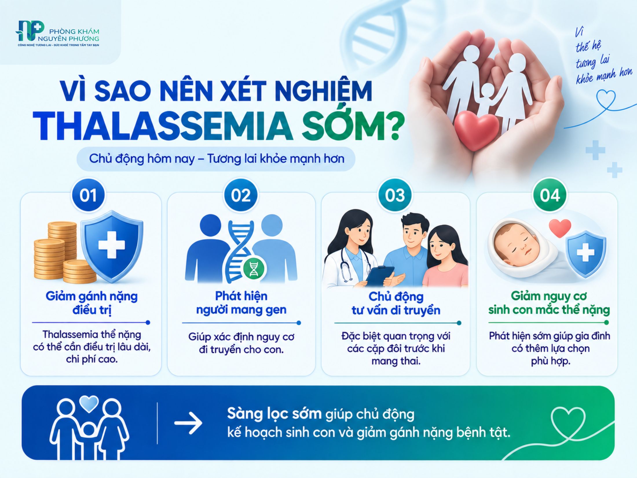 Xét nghiệm Thalassemia sớm giúp phát hiện gen bệnh và chủ động kế hoạch sinh con