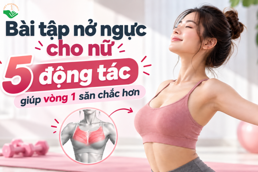 Bài tập nở ngực cho nữ: 5 động tác giúp vòng 1 săn chắc hơn