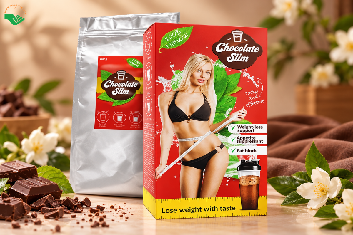 Bột uống Chocolate Slim Balaton hỗ trợ kiểm soát cân nặng, duy trì vóc dáng (Túi 100g)