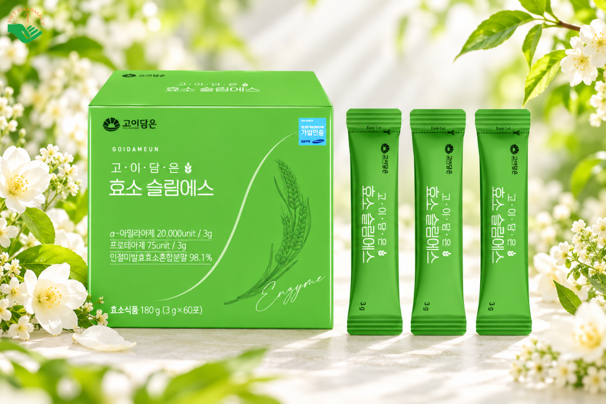 Bột uống Enzyme Slim Goidameun hỗ trợ tiêu hóa, hỗ trợ giảm cân (Hộp 60 gói x 3g)