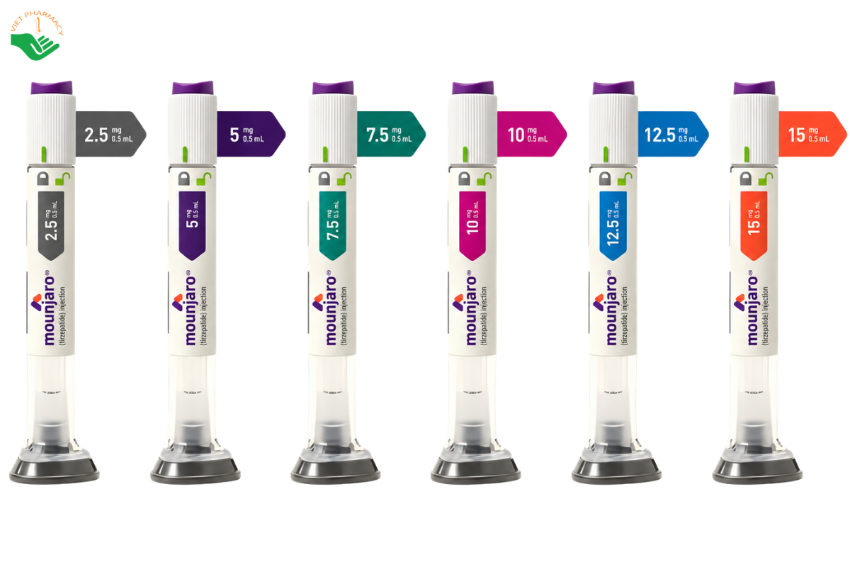 Bút tiêm Mounjaro Eli Lilly dùng kiểm soát cân nặng ở người béo phì, thừa cân (Hộp 1 bút)