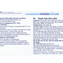 Bút tiêm Saxenda 6mg/ml Novo Nordisk dùng kiểm soát cân nặng ở người béo phì, thừa cân (Hộp 3 bút)