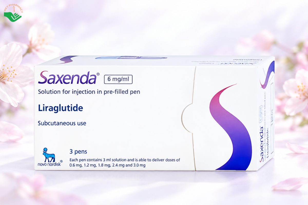 Bút tiêm Saxenda 6mg/ml Novo Nordisk dùng kiểm soát cân nặng ở người béo phì, thừa cân (Hộp 3 bút)