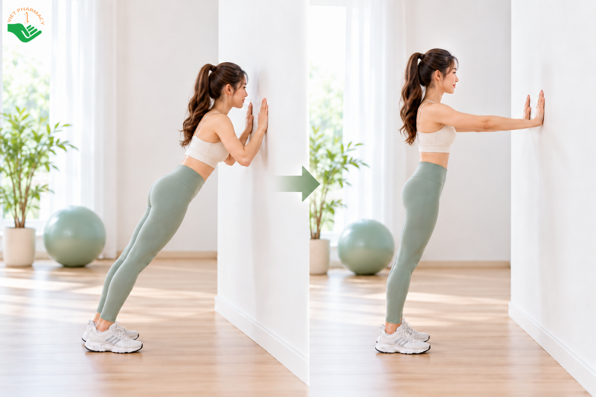Chống đẩy vào tường là bài tập cơ ngực phù hợp cho người mới bắt đầu