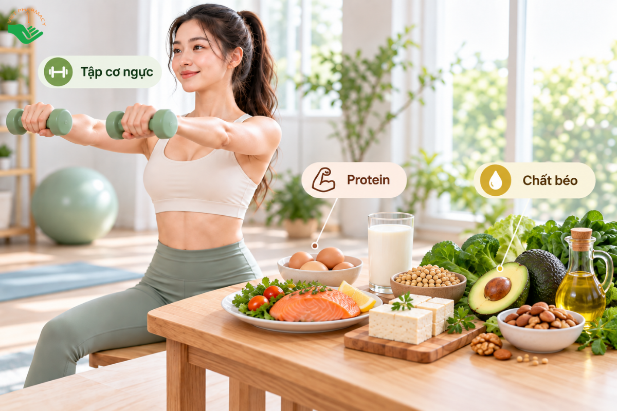Kết hợp tập luyện với chế độ ăn giàu protein và chất béo tốt để hỗ trợ vóc dáng cân đối