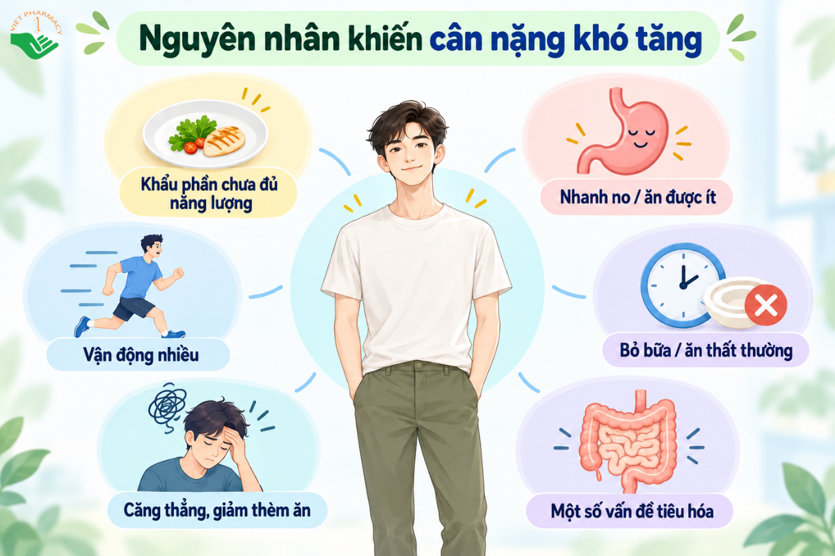 Những lý do khiến cơ thể khó lên cân