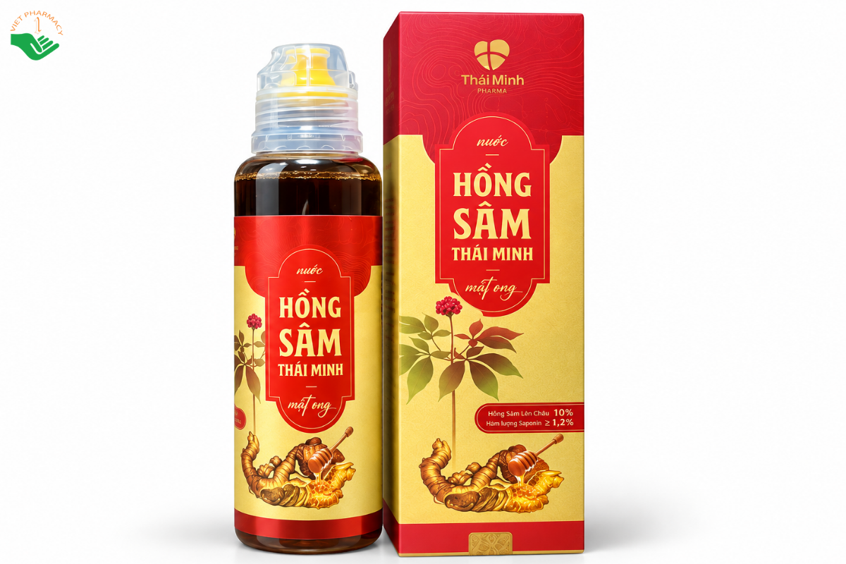 Nước hồng sâm mật ong Thái Minh hỗ trợ bồi bổ cơ thể, tăng cường sức khỏe (Chai 175ml)