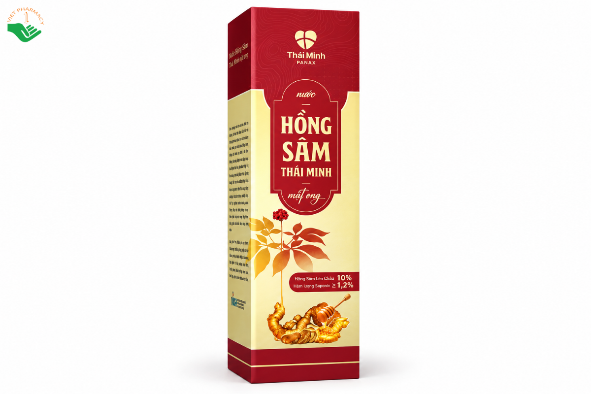 Nước hồng sâm mật ong Thái Minh hỗ trợ bồi bổ cơ thể, tăng cường sức khỏe (Chai 175ml)