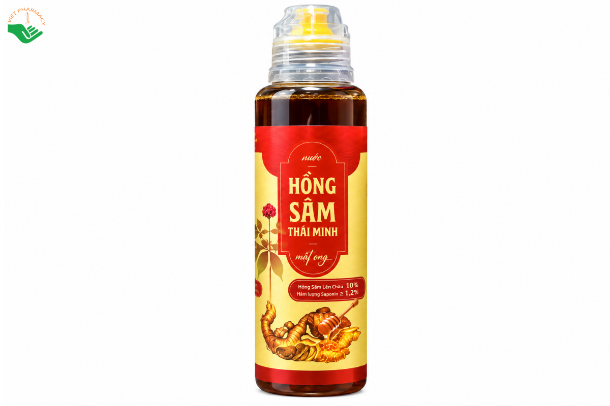 Nước hồng sâm mật ong Thái Minh hỗ trợ bồi bổ cơ thể, tăng cường sức khỏe (Chai 175ml)