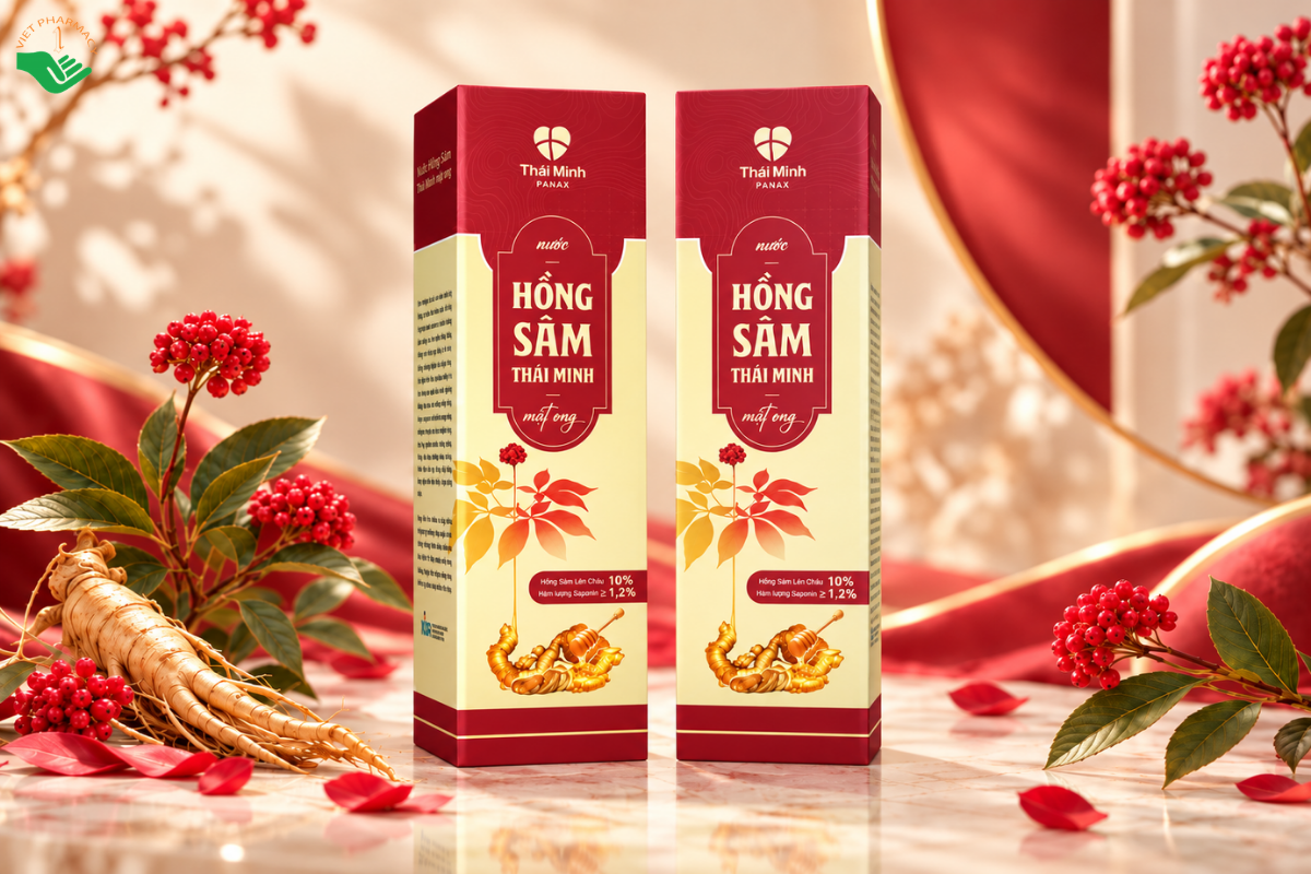 Nước hồng sâm mật ong Thái Minh hỗ trợ bồi bổ cơ thể, tăng cường sức khỏe (Chai 175ml)