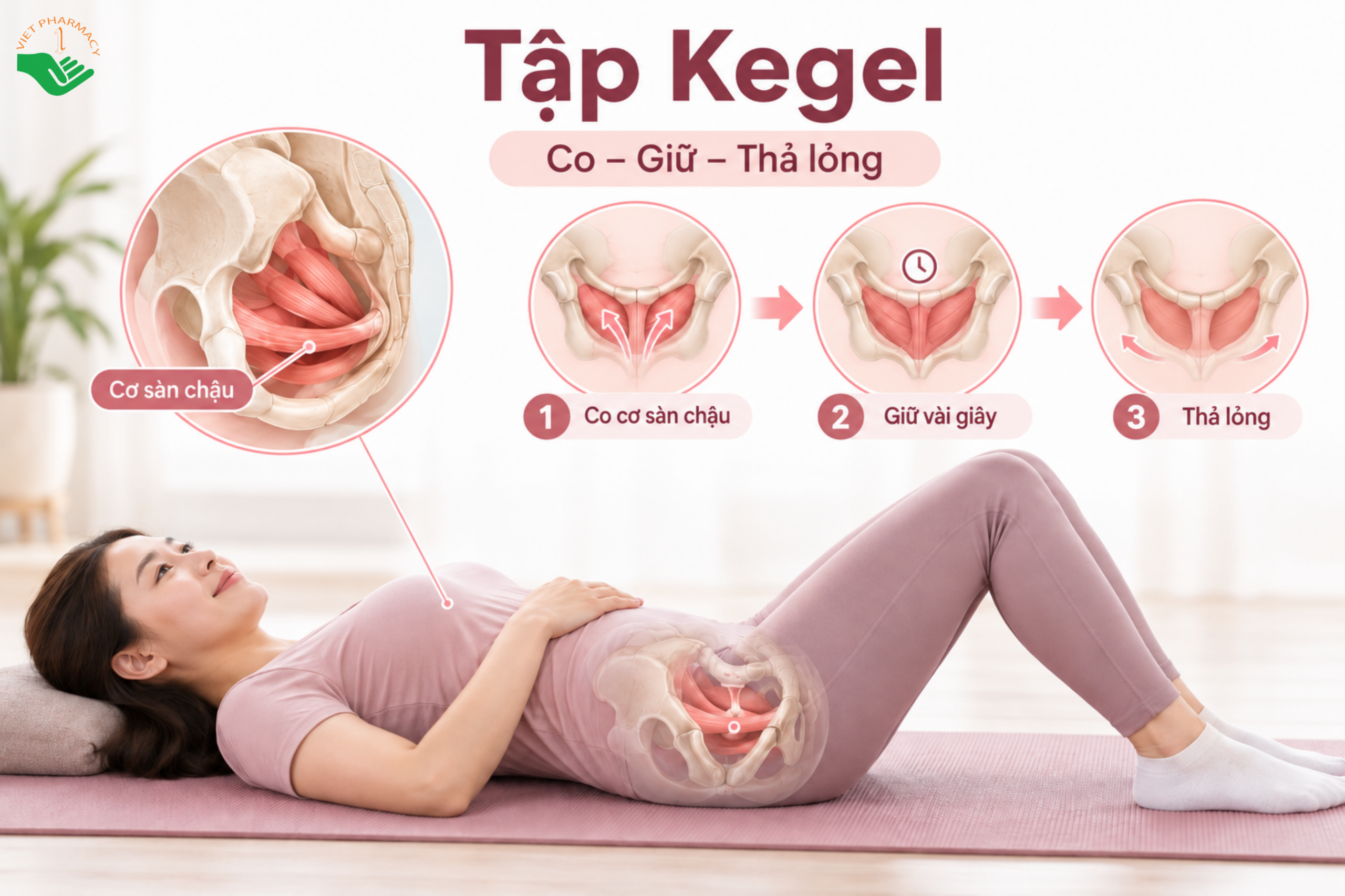 Tập Kegel giúp rèn luyện cơ sàn chậu