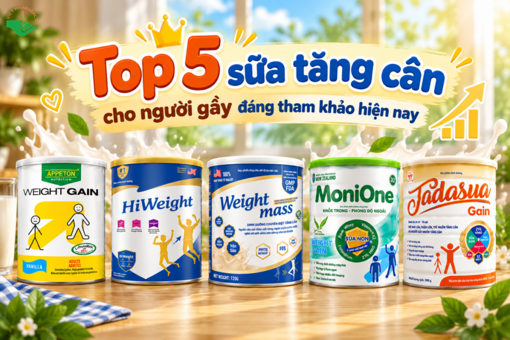 Top 5 sữa tăng cân cho người gầy đáng tham khảo hiện nay