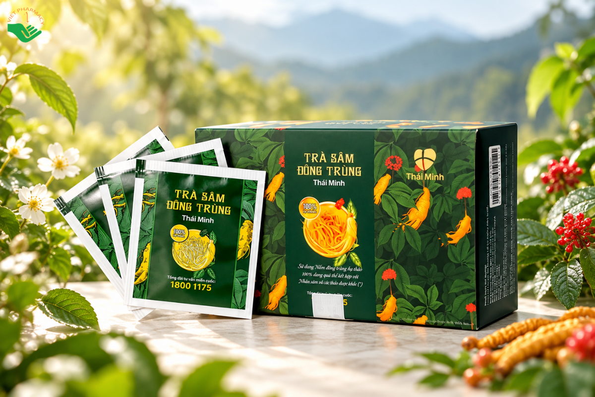 Trà Sâm Đông Trùng Thái Minh hỗ trợ bồi bổ cơ thể, tăng cường sức đề kháng (Hộp 20 gói)
