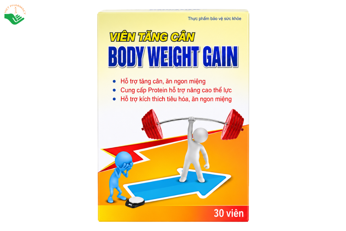 Viên uống Body Weight Gain USA-VIP hỗ trợ hấp thu dinh dưỡng, nâng cao thể lực và cân nặng (Hộp 30 viên)