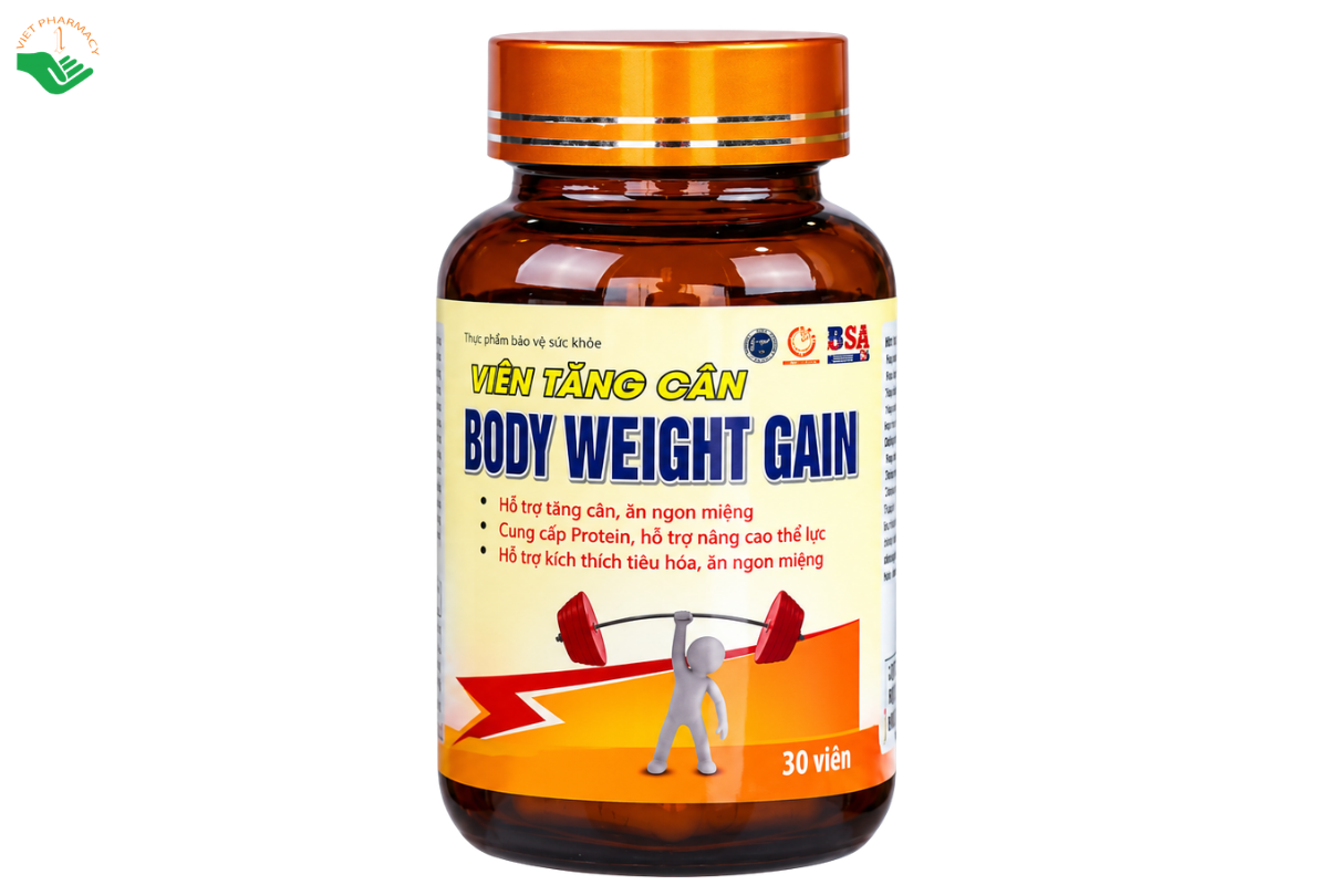 Viên uống Body Weight Gain USA-VIP hỗ trợ hấp thu dinh dưỡng, nâng cao thể lực và cân nặng (Hộp 30 viên)