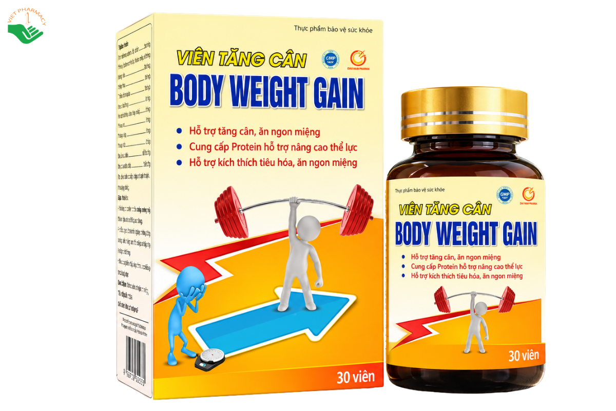 Viên uống Body Weight Gain USA-VIP hỗ trợ hấp thu dinh dưỡng, nâng cao thể lực và cân nặng (Hộp 30 viên)