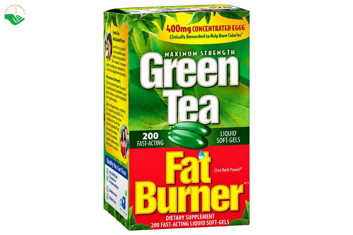 Viên uống Green Tea Fat Burner Applied Nutrition hỗ trợ giảm cân, tăng cường chuyển hóa (Hộp 200 viên)