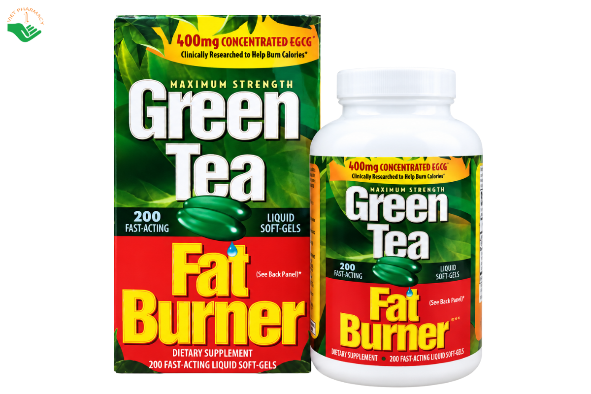 Viên uống Green Tea Fat Burner Applied Nutrition hỗ trợ giảm cân, tăng cường chuyển hóa (Hộp 200 viên)