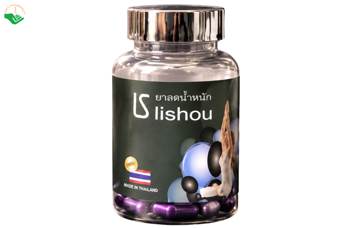 Viên uống Lishou Tím hỗ trợ kiểm soát cân nặng, hạn chế hấp thu chất béo (Hộp 40 viên)