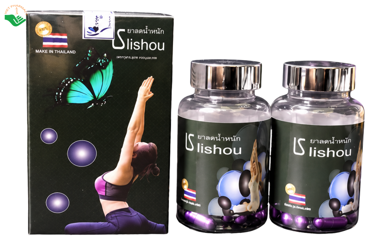 Viên uống Lishou Tím hỗ trợ kiểm soát cân nặng, hạn chế hấp thu chất béo (Hộp 40 viên)