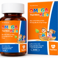 Viên uống Omega Kids Thái Minh bổ sung Omega, vitamin D3 và K2 hỗ trợ não bộ, mắt và xương (Lọ 60 viên)