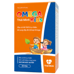 Viên uống Omega Kids Thái Minh bổ sung Omega, vitamin D3 và K2 hỗ trợ não bộ, mắt và xương (Lọ 60 viên)