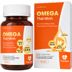 Viên uống Omega Thái Minh bổ sung acid béo, vitamin D3 hỗ trợ tim mạch và não bộ (Lọ 90 viên)