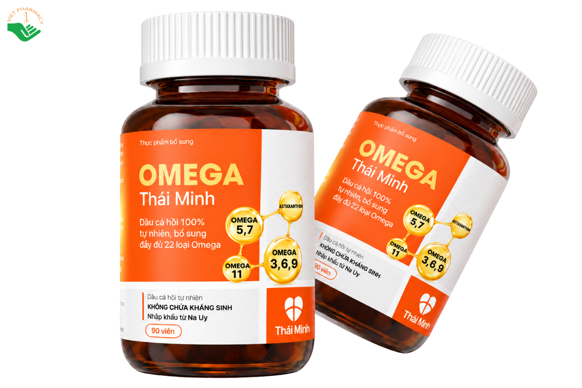 Viên uống Omega Thái Minh bổ sung acid béo, vitamin D3 hỗ trợ tim mạch và não bộ (Lọ 90 viên)