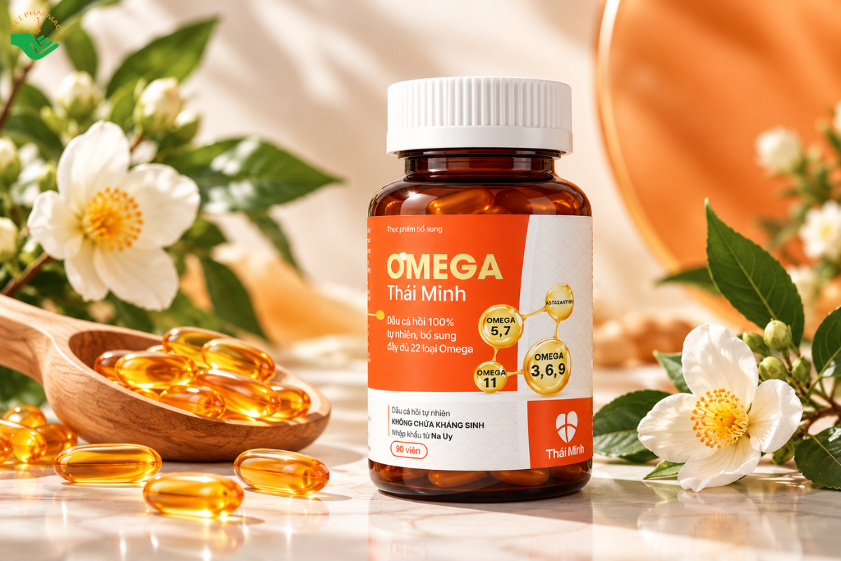 Viên uống Omega Thái Minh bổ sung acid béo, vitamin D3 hỗ trợ tim mạch và não bộ (Lọ 90 viên)