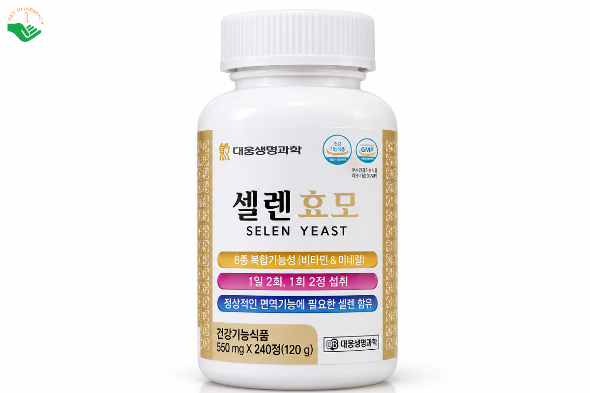 Viên uống Selen Yeast Daewoong Life Science bổ sung selen, vitamin và khoáng chất, hỗ trợ chuyển hóa năng lượng (Hộp 240 viên)